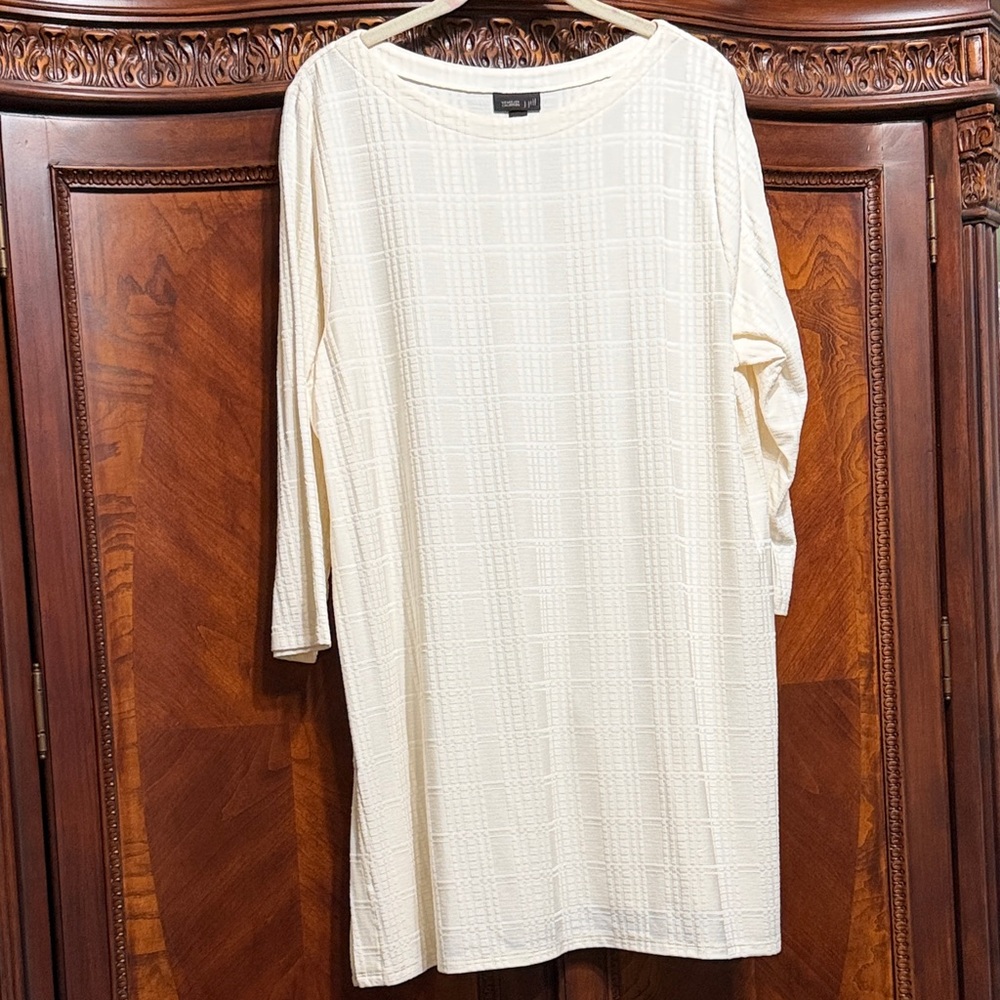 J. Jill Ivory Textured Scoop Neck Tunic